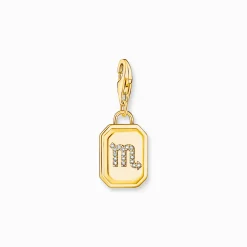 Discount Breloque Charm signe du zodiaque Scorpion dorée, ornée de pierres Femme Charms|Charms