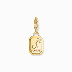 Discount Breloque Charm signe du zodiaque Scorpion dorée, ornée de pierres Femme Charms|Charms