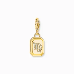 Cheap Breloque Charm signe du zodiaque Vierge dorée, ornée de pierres Femme Charms|Charms