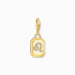 Flash Sale Breloque Charm signe du zodiaque Lion dorée, ornée de pierres Femme Charms|Charms