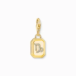 Best Sale Breloque Charm signe du zodiaque Capricorne dorée, ornée de pierres Femme Charms|Charms