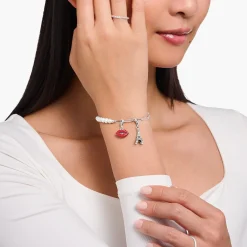Hot Breloque Charm tour Eiffel en argent, ornée d’une zircone blanche Femme Charms|Charms