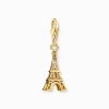 Online Breloque Charm tour Eiffel plaquée or, ornée d’une zircone blanche Femme Charms|Charms