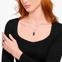 Best Breloque œil de tigre bleu et or en forme de cristal, argent noirci Femme Pendentifs|Pendentifs