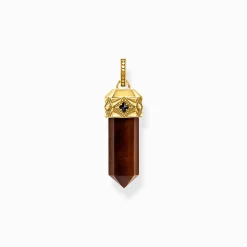 Cheap Breloque œil de tigre rouge en forme de cristal, plaquée or Femme Pendentifs|Pendentifs
