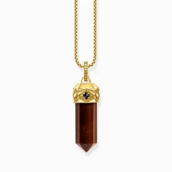 Cheap Breloque œil de tigre rouge en forme de cristal, plaquée or Femme Pendentifs|Pendentifs
