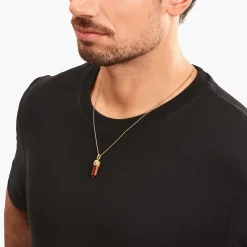 Cheap Breloque œil de tigre rouge en forme de cristal, plaquée or Femme Pendentifs|Pendentifs