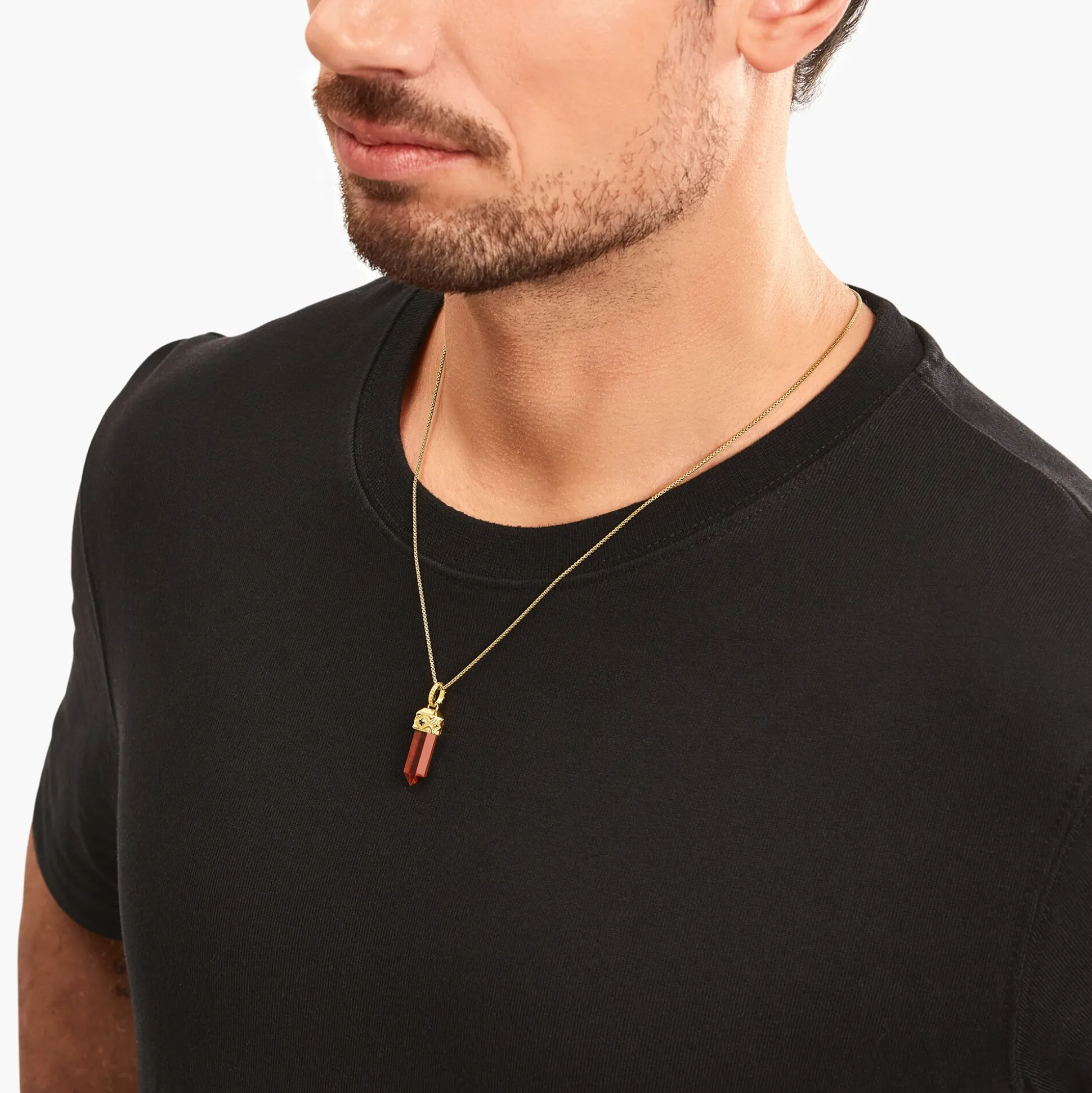 Cheap Breloque œil de tigre rouge en forme de cristal, plaquée or Femme Pendentifs|Pendentifs