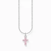 Hot Chaîne à breloque croix rose, argent Femme Chaînes & Colliers