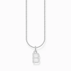 Hot Chaîne à breloque lettreB, argent Femme Chaînes & Colliers|Argent 925