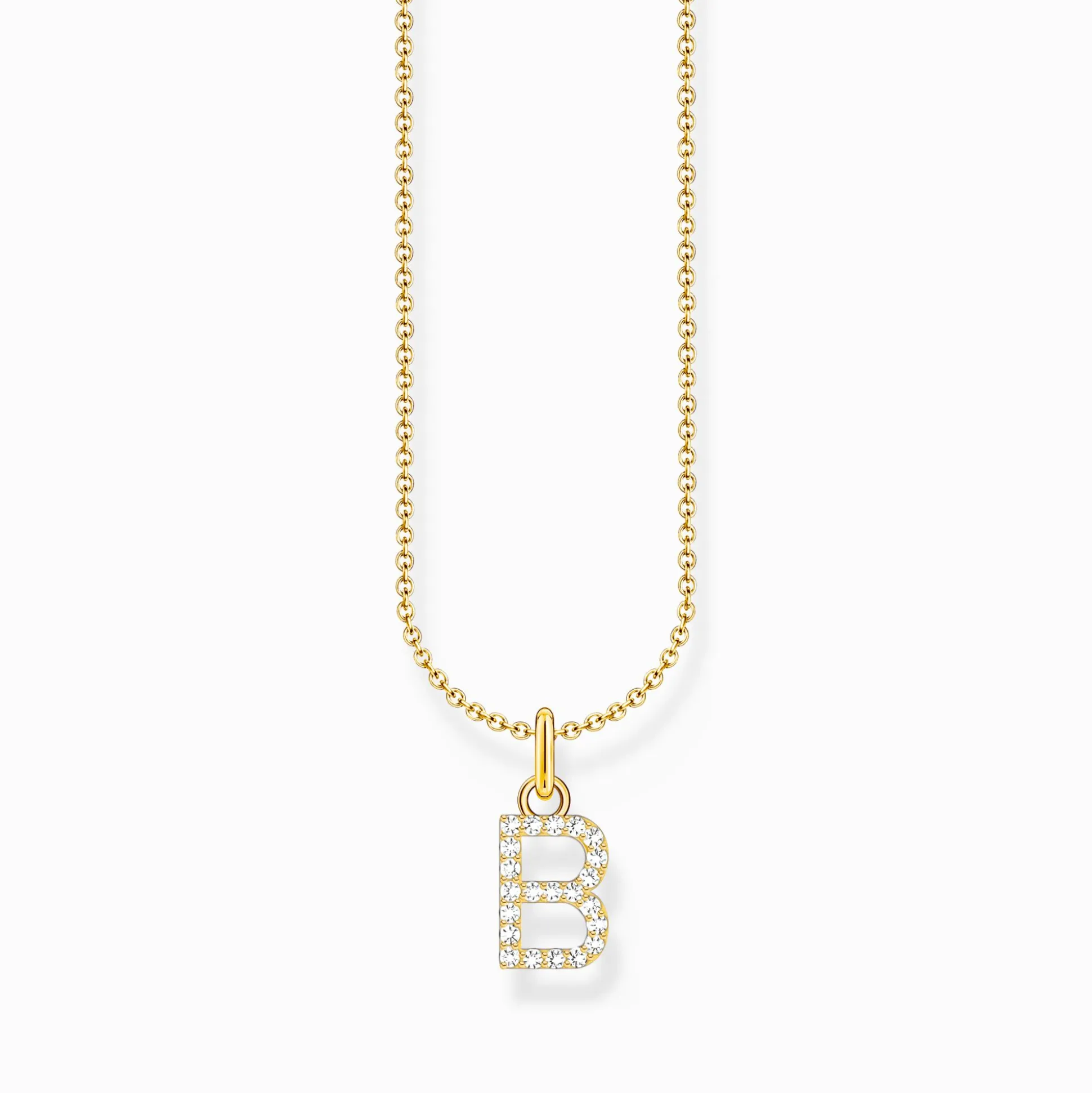 Fashion Chaîne à breloque lettreB, dorée Femme Chaînes & Colliers|Placage Or 18 Carats - Argent 925