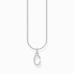 Outlet Chaîne à breloque lettreC, argent Femme Chaînes & Colliers|Argent 925