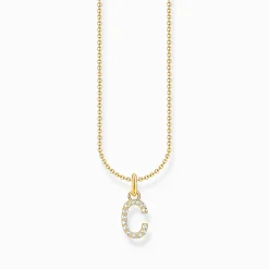 Best Chaîne à breloque lettreC, dorée Femme Chaînes & Colliers|Placage Or 18 Carats - Argent 925