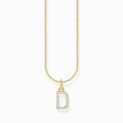 Flash Sale Chaîne à breloque lettreD, dorée Femme Chaînes & Colliers|Placage Or 18 Carats - Argent 925