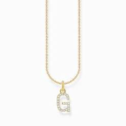 New Chaîne à breloque lettreG, dorée Femme Chaînes & Colliers|Placage Or 18 Carats - Argent 925
