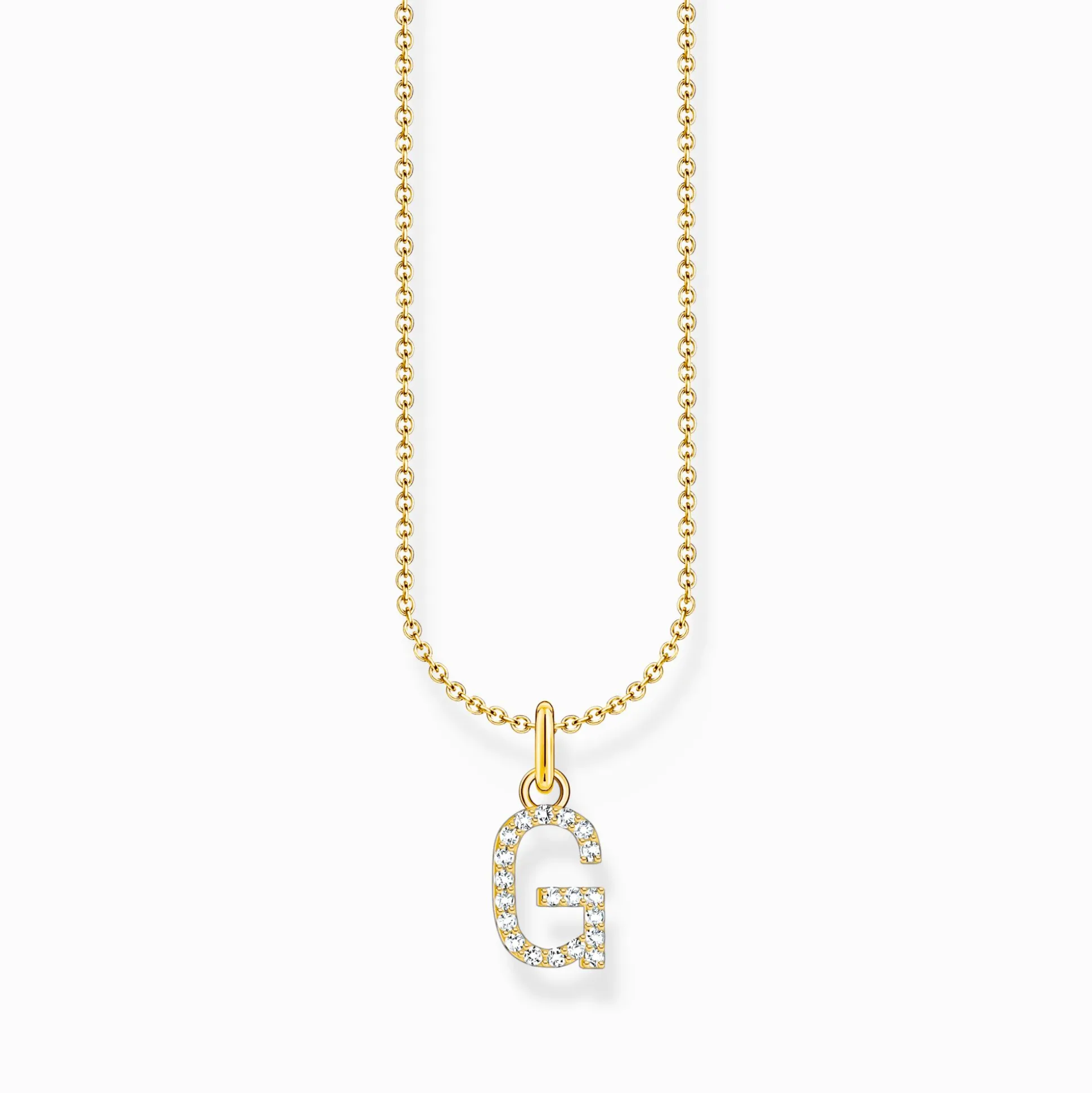 New Chaîne à breloque lettreG, dorée Femme Chaînes & Colliers|Placage Or 18 Carats - Argent 925