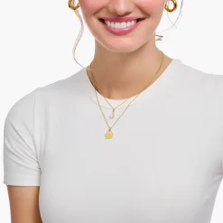 Store Chaîne à breloque lettreI, dorée Femme Chaînes & Colliers|Placage Or 18 Carats - Argent 925