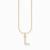 Best Chaîne à breloque lettreL, dorée Femme Chaînes & Colliers|Placage Or 18 Carats - Argent 925