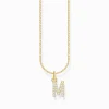 Fashion Chaîne à breloque lettreM, dorée Femme Chaînes & Colliers|Placage Or 18 Carats - Argent 925