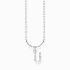 New Chaîne à breloque lettreU, argent Femme Chaînes & Colliers