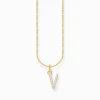 New Chaîne à breloque lettreV, dorée Femme Chaînes & Colliers