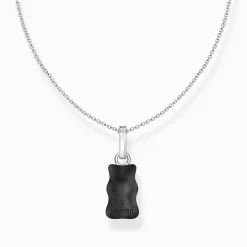 Cheap Chaîne à breloque Ours d’Or noire et pierres, argent Femme Chaînes & Colliers|Chaînes & Colliers