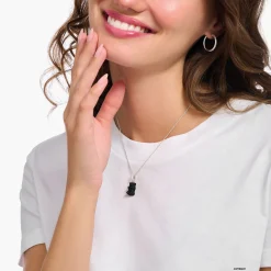 Cheap Chaîne à breloque Ours d’Or noire et pierres, argent Femme Chaînes & Colliers|Chaînes & Colliers