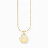 Outlet Chaîne à breloque patte et émail blanc, dorée Femme Chaînes & Colliers|Placage Or 18 Carats - Argent 925