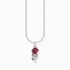 Hot Chaîne à breloque rose rouge, argent Femme Chaînes & Colliers|Argent 925