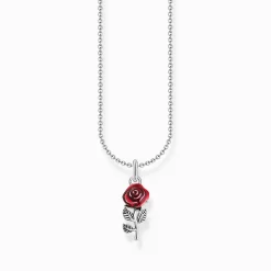 Hot Chaîne à breloque rose rouge, argent Femme Chaînes & Colliers|Argent 925