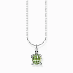 Fashion Chaîne à breloque tortue verte, argent Femme Chaînes & Colliers