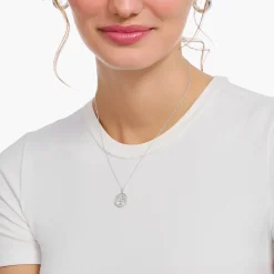 Best Sale Chaîne à breloque TreeofLove, gemmes blanches, argent Femme Chaînes & Colliers