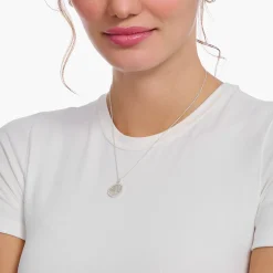 Discount Chaîne à breloque TreeofLove, émail blanc, argent Femme Chaînes & Colliers