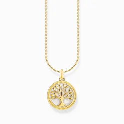 Sale Chaîne à breloque TreeofLove, émail blanc, dorée Femme Chaînes & Colliers|Placage Or 18 Carats - Argent 925