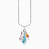 Fashion Chaîne à breloque triple colorée, argent Femme Chaînes & Colliers|Argent 925