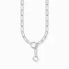 Discount Chaîne à maillons avec deux fermoirs en forme d’anneau et sertissage de pierres argent Femme Chaînes & Colliers|Argent 925
