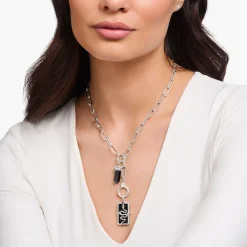 Discount Chaîne à maillons avec deux fermoirs en forme d’anneau et sertissage de pierres argent Femme Chaînes & Colliers|Argent 925