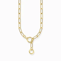 Best Chaîne à maillons avec deux fermoirs en forme d’anneau et pierres plaquée or Femme Chaînes & Colliers|Placage Or 18 Carats - Argent 925