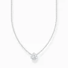 Sale Chaîne avec pendentif à zircone blanche, argent Femme Chaînes & Colliers|Argent 925