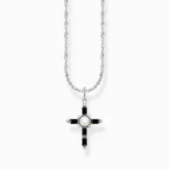 Sale Chaîne avec pendentif croix noire Cross Romance Argent Femme Chaînes & Colliers|Argent 925