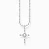 Outlet Chaîne avec pendentif croix blanche Cross Romance en argent Femme Chaînes & Colliers|Argent 925