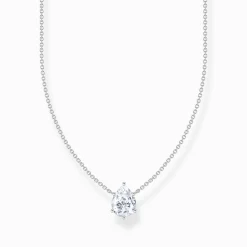 Best Sale Chaîne avec pendentif goutte blanc, argent Femme Chaînes & Colliers
