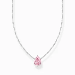 Flash Sale Chaîne avec pendentif goutte rose, argent Femme Chaînes & Colliers|Argent 925