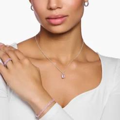 Shop Chaîne avec pierre rose argent Femme Chaînes & Colliers|Argent 925