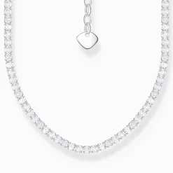 Flash Sale Chaîne avec pierres blanches en argent Femme Chaînes & Colliers
