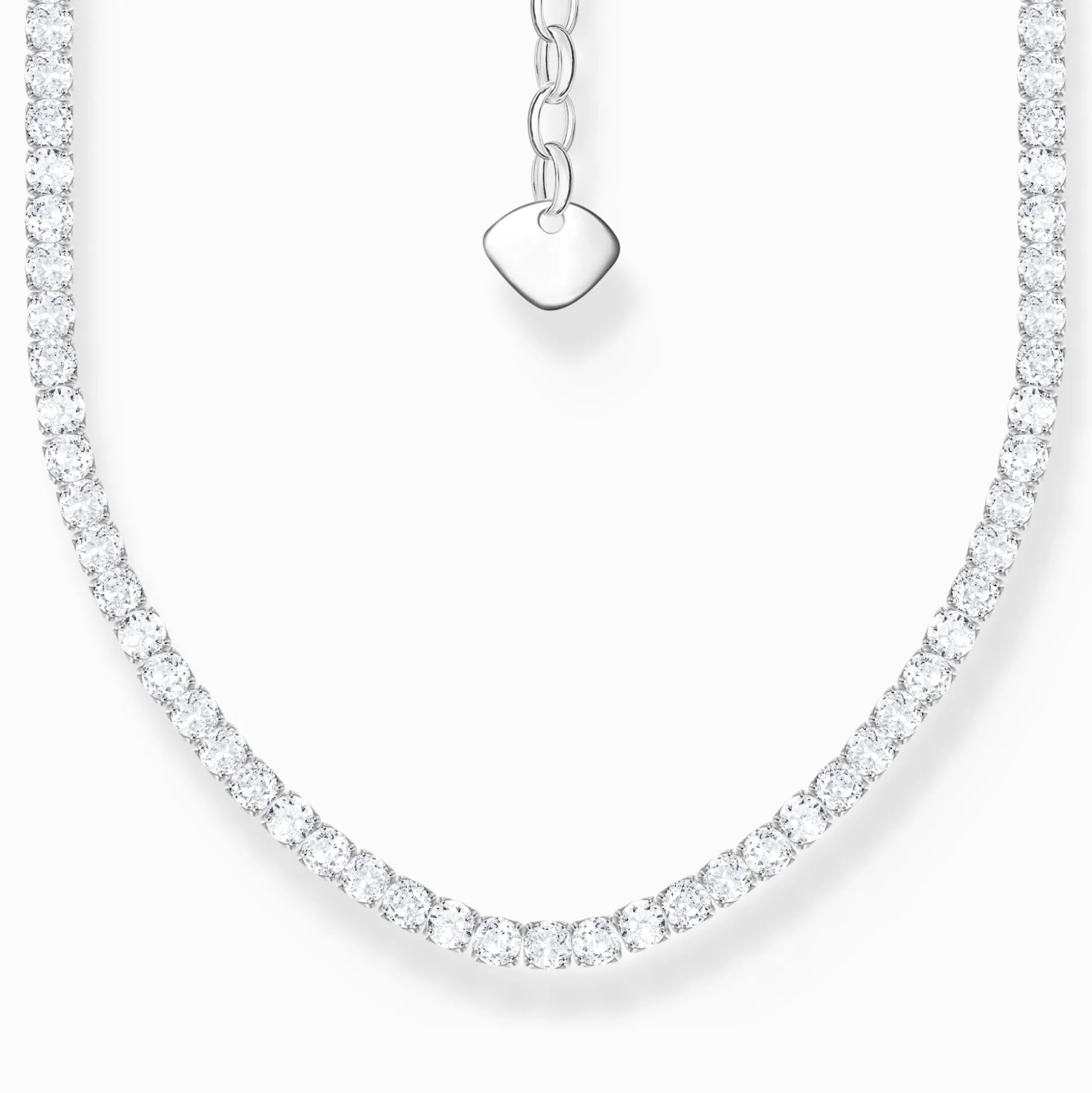 Flash Sale Chaîne avec pierres blanches en argent Femme Chaînes & Colliers