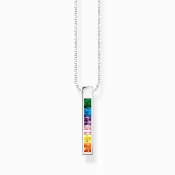 Store Chaîne avec pierres multicolore argent Femme Chaînes & Colliers|Argent 925
