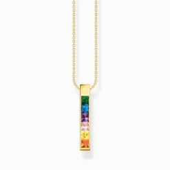 Fashion Chaîne avec pierres multicolore plaqué or Femme Chaînes & Colliers|Placage Or 18 Carats - Argent 925