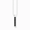 Outlet Chaîne avec pierres noires argent Femme Chaînes & Colliers