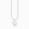 Outlet Chaîne Charm avec blanc Coin argent Femme Charm Chaînes|Charm Chaînes